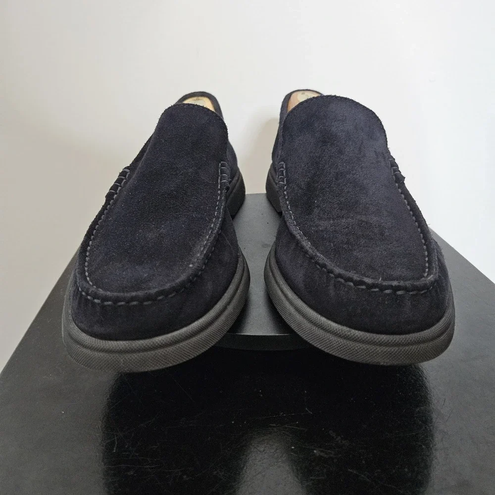 Hugo Boss Sienne Loafers Navy Blue Suede Slip-On Casual Shoes Size 10